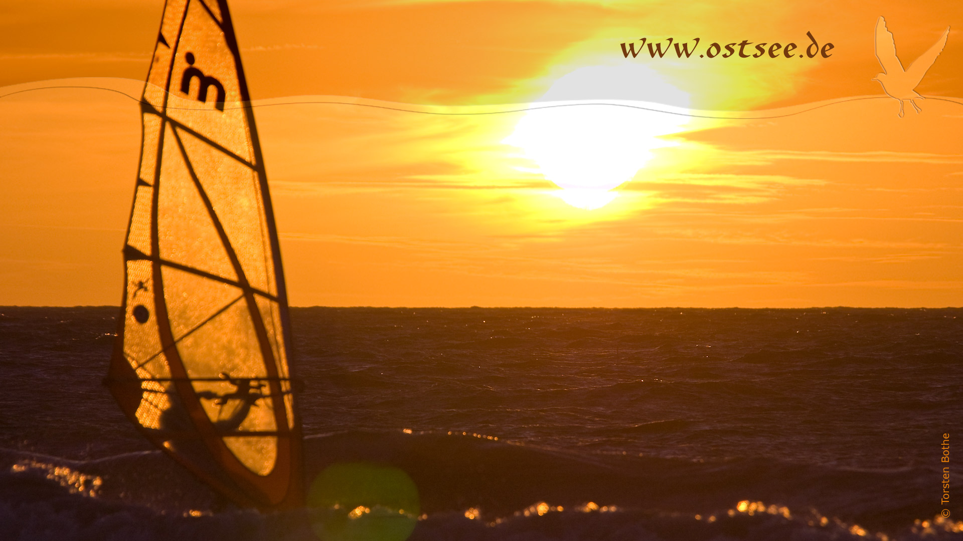 Windsurfen im Sonnenuntergang
