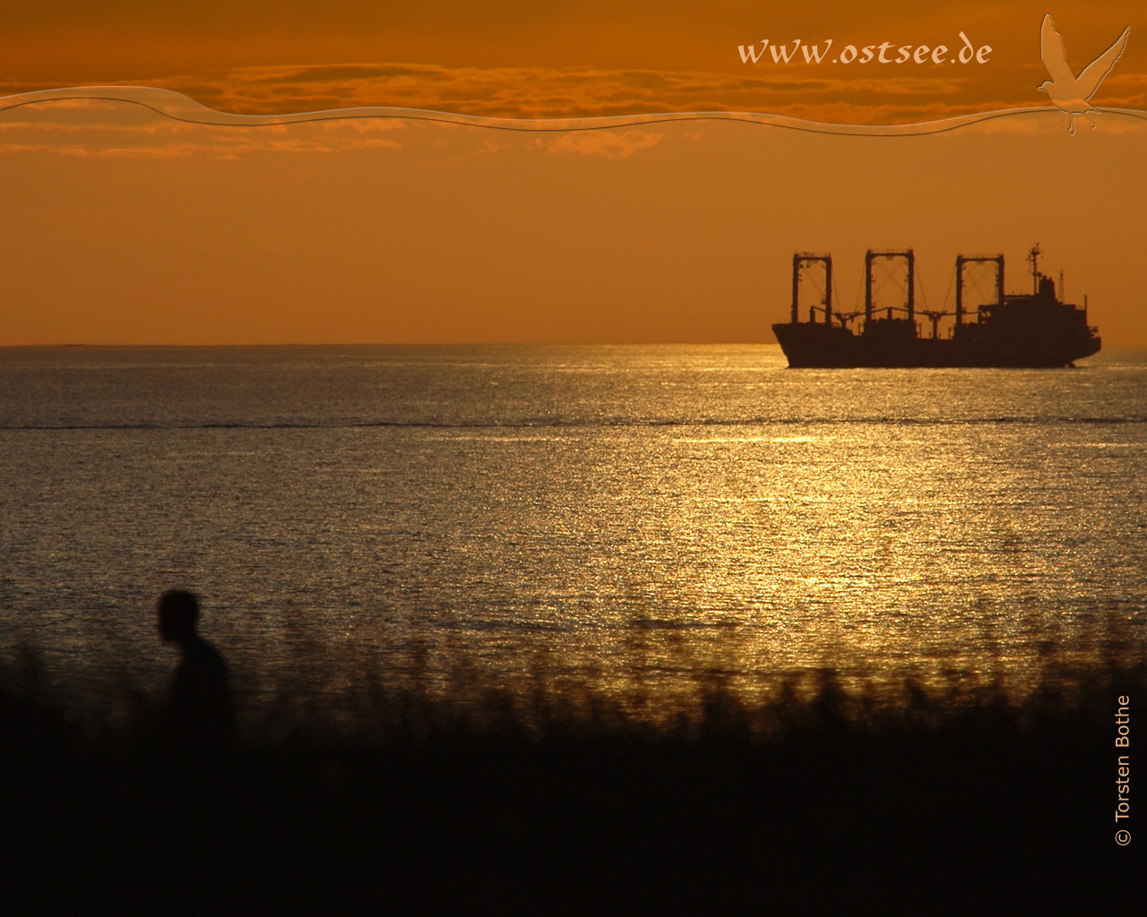 Hintergrundbild: Sonnenuntergang an der Ostsee