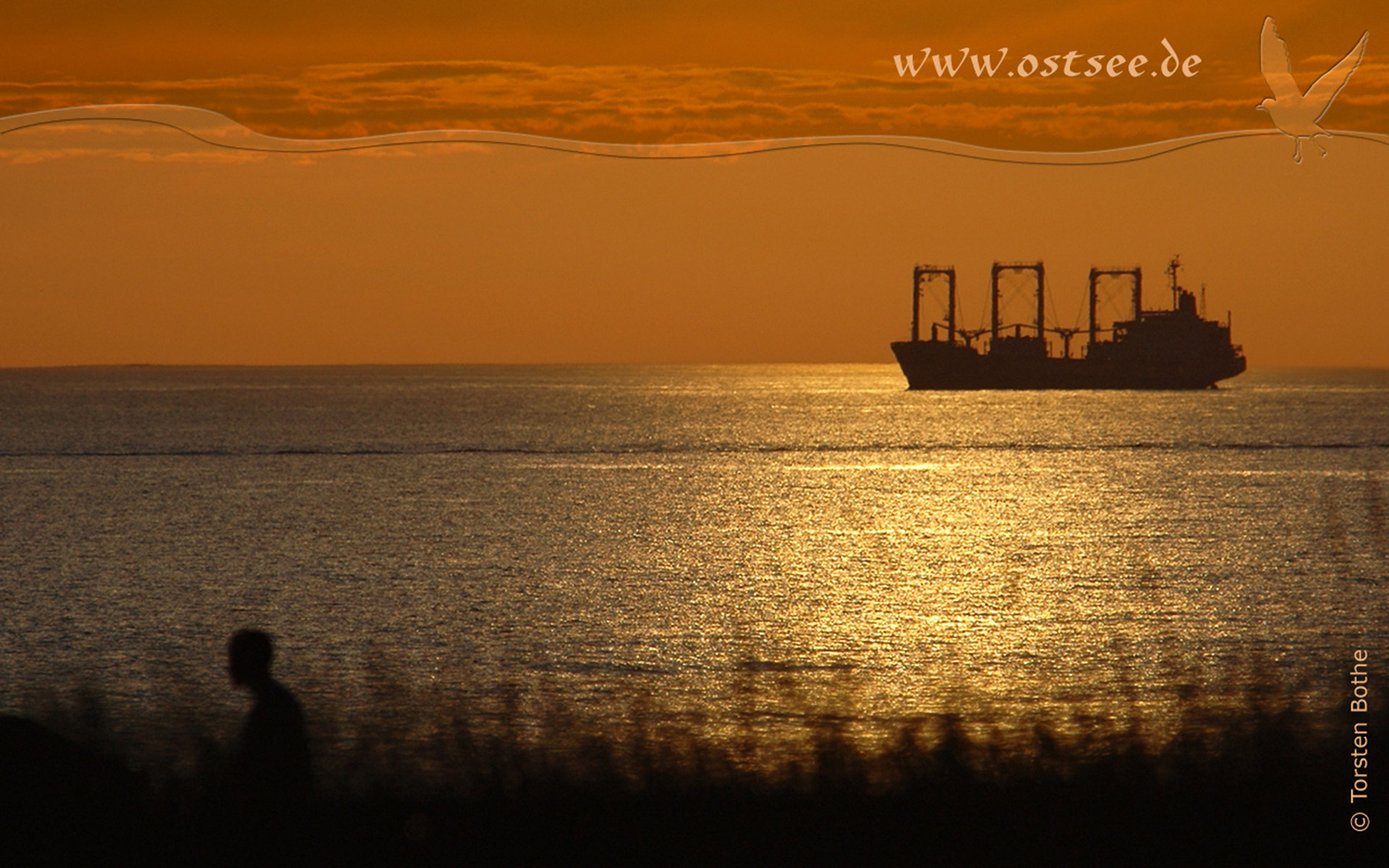 Hintergrundbild: Sonnenuntergang an der Ostsee