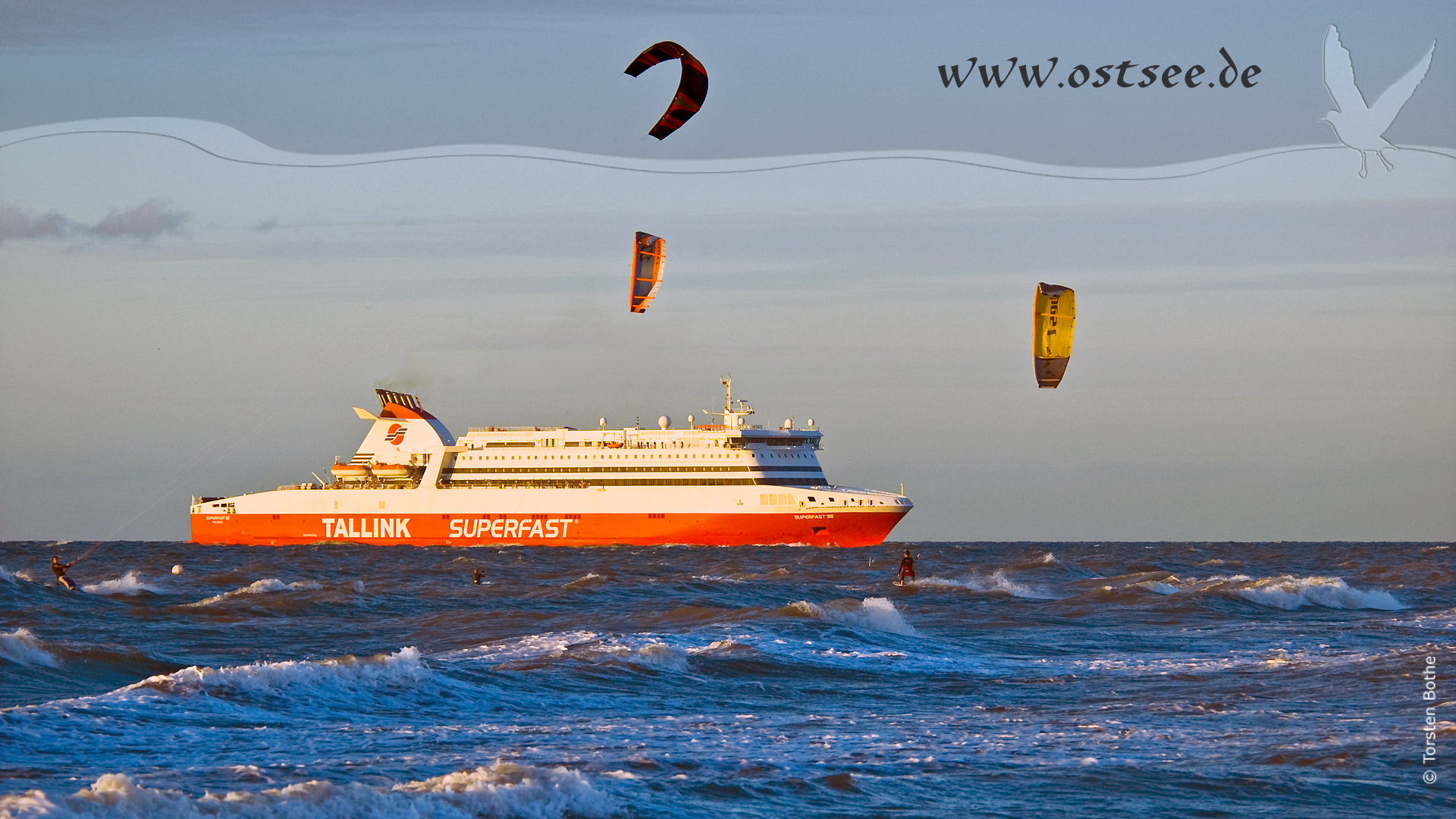 Kitesurfer auf der Ostsee