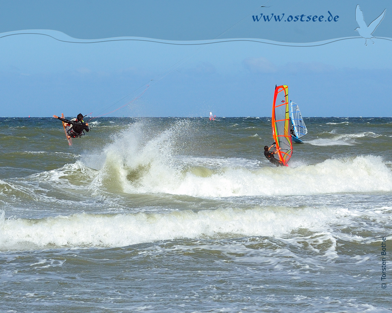 Hintergrundbild: Surfer auf der Ostsee