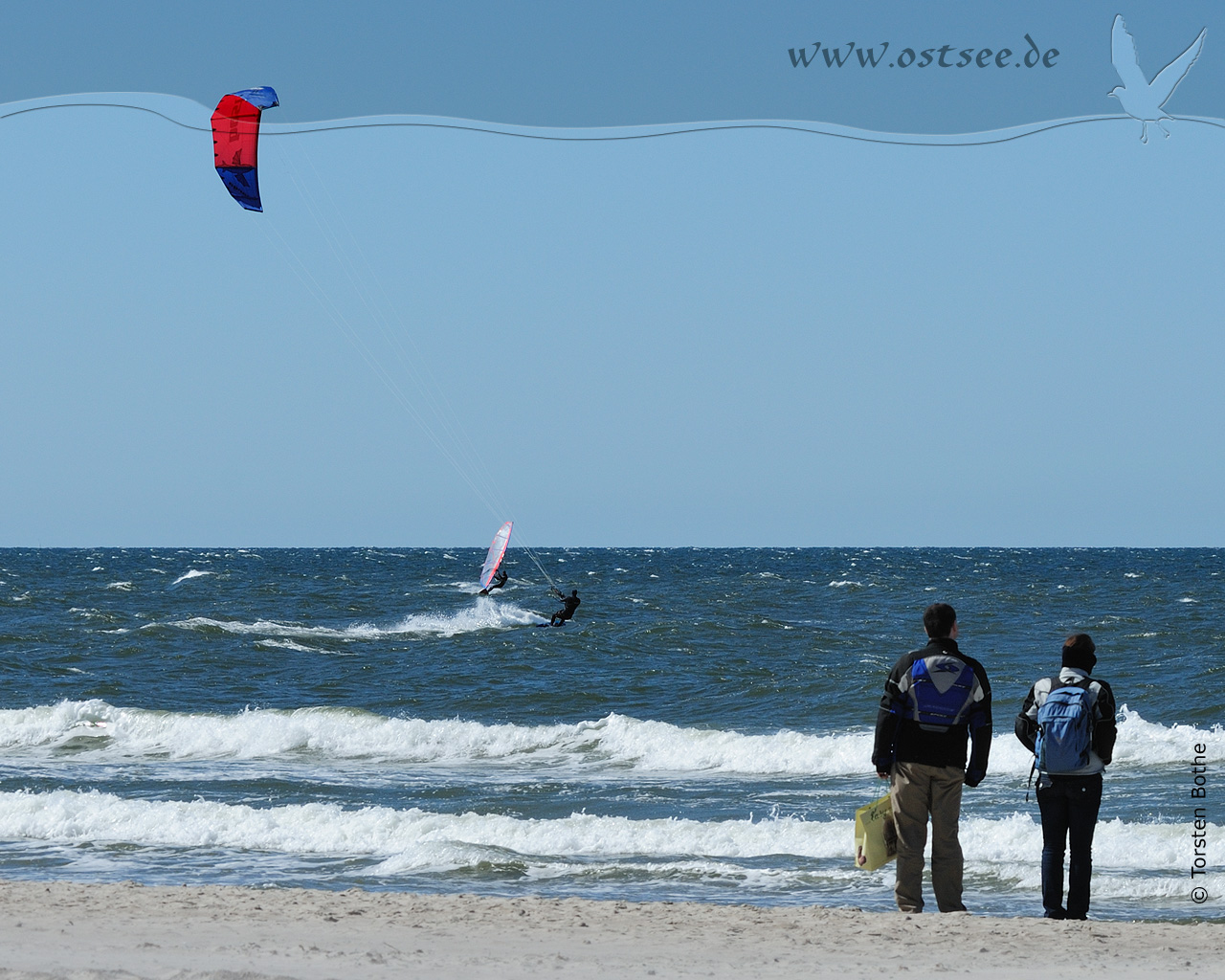 Kitesurfer auf der Ostsee