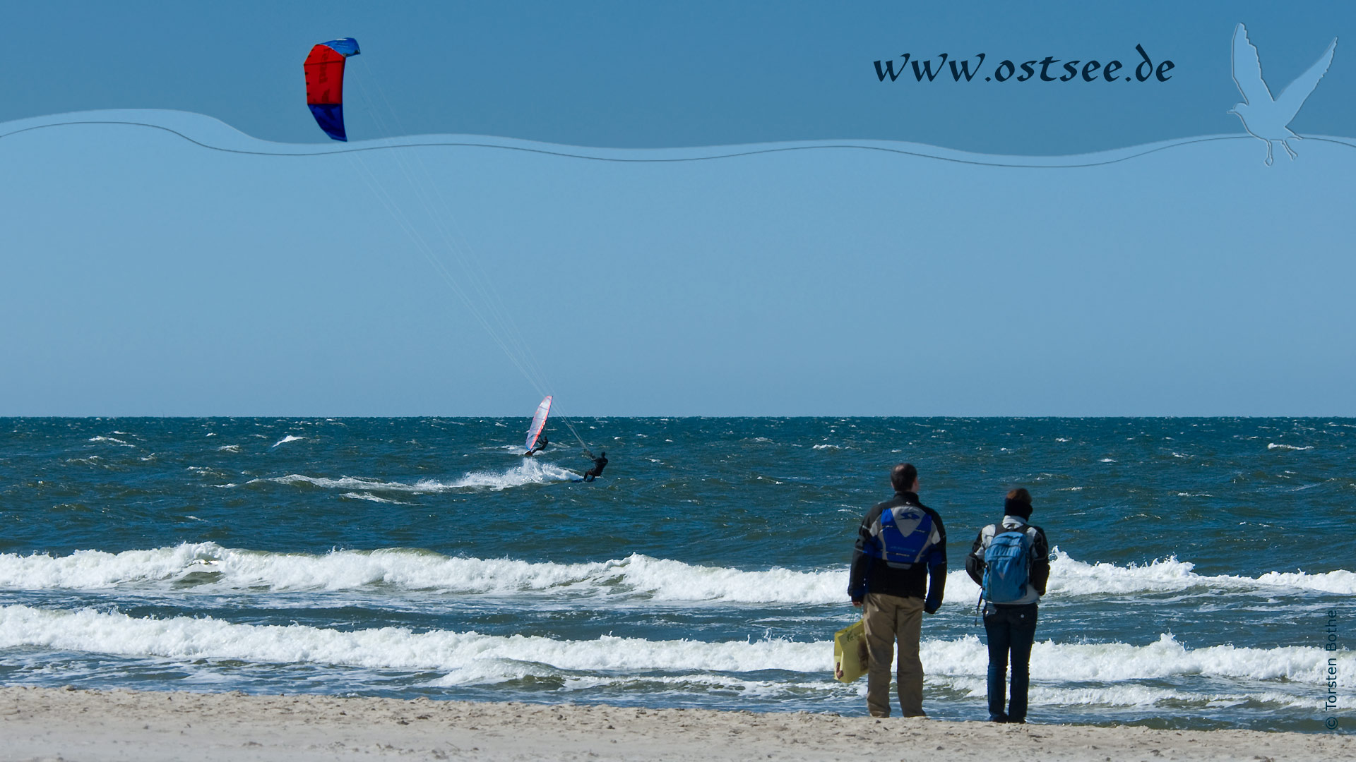 Kitesurfer auf der Ostsee