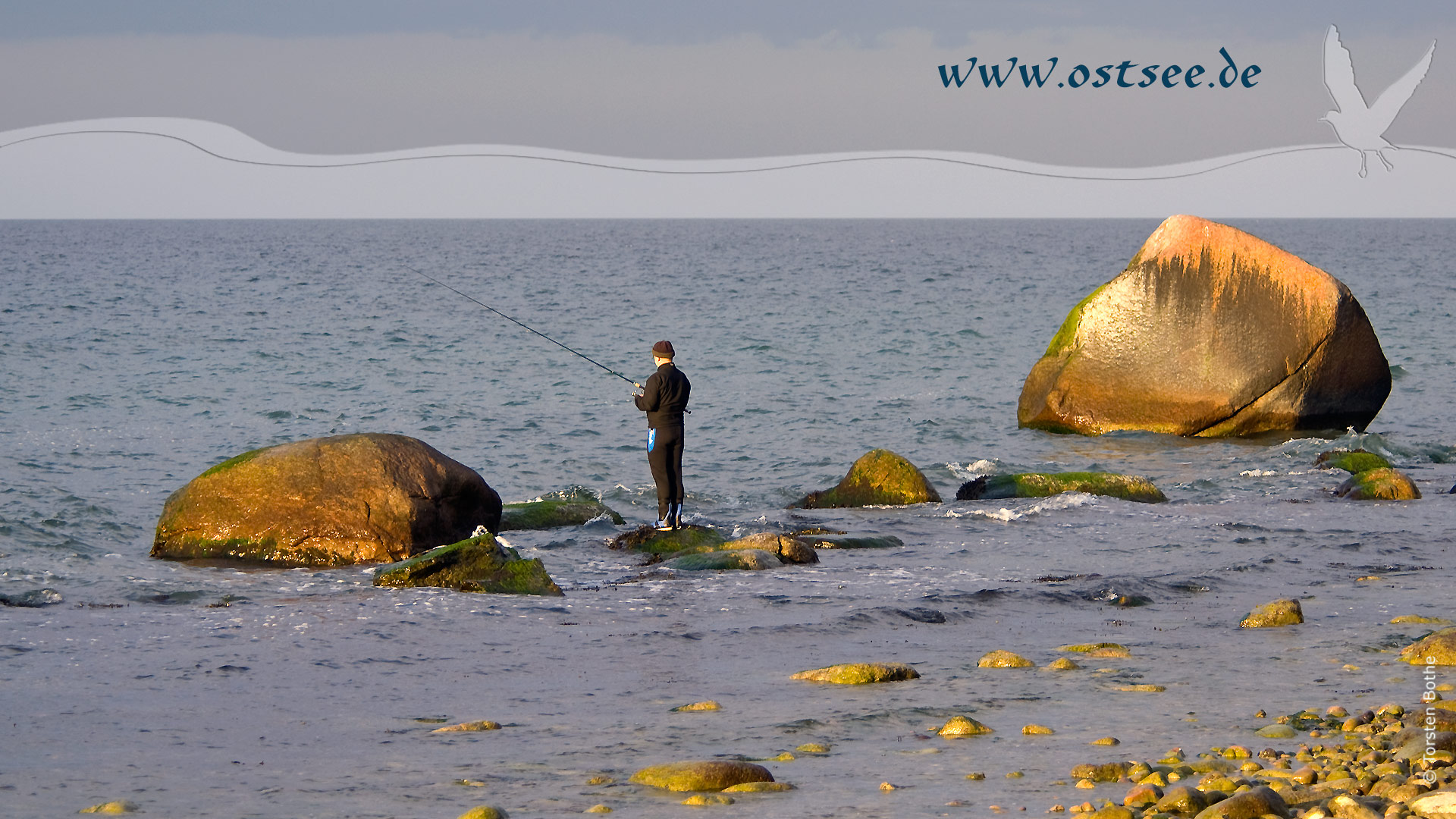 Hintergrundbild: Strandangeln an der Ostsee