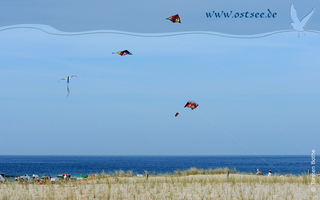 Drachensteigen an der Ostsee