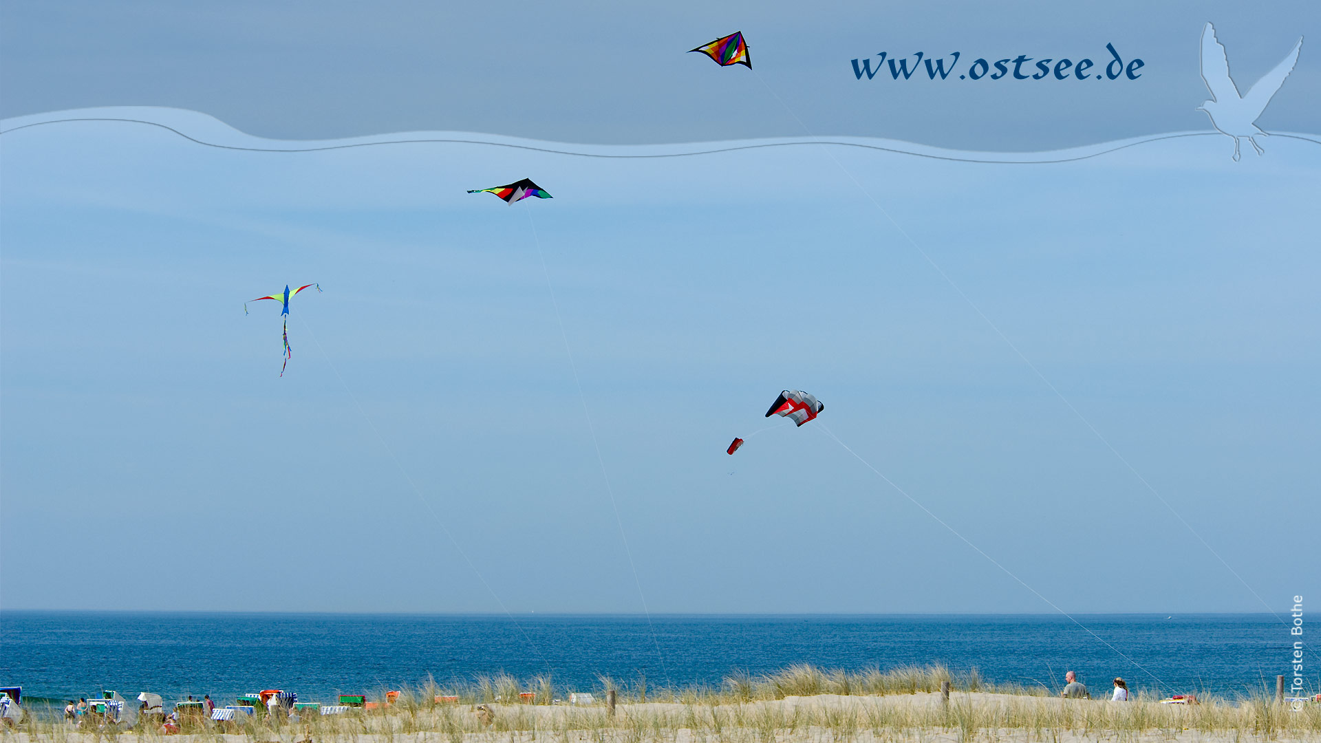 Hintergrundbild: Drachensteigen an der Ostsee