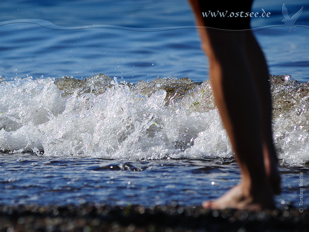 Hintergrundbild: Strandspaziergang an der Ostsee