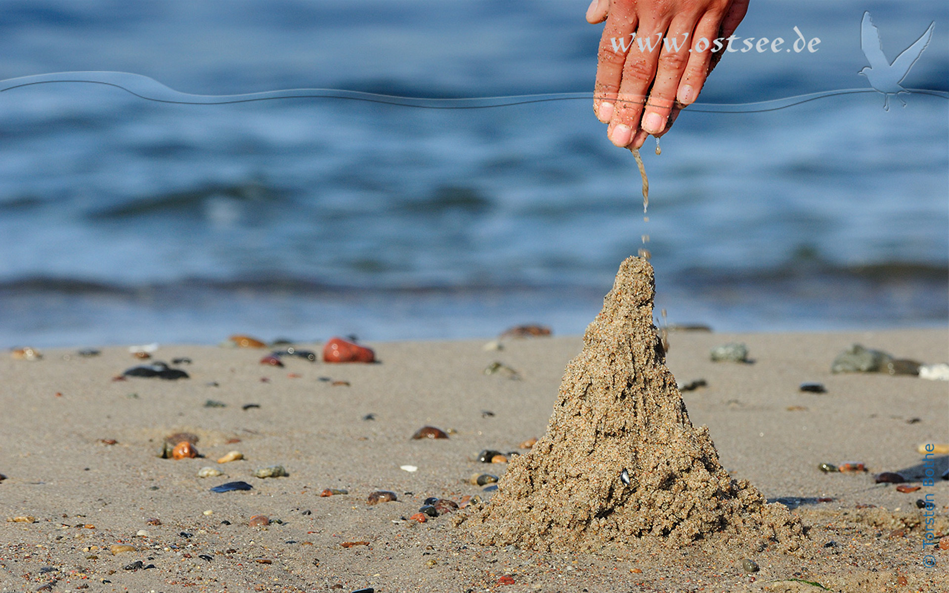 Kleckerburg am Ostseestrand