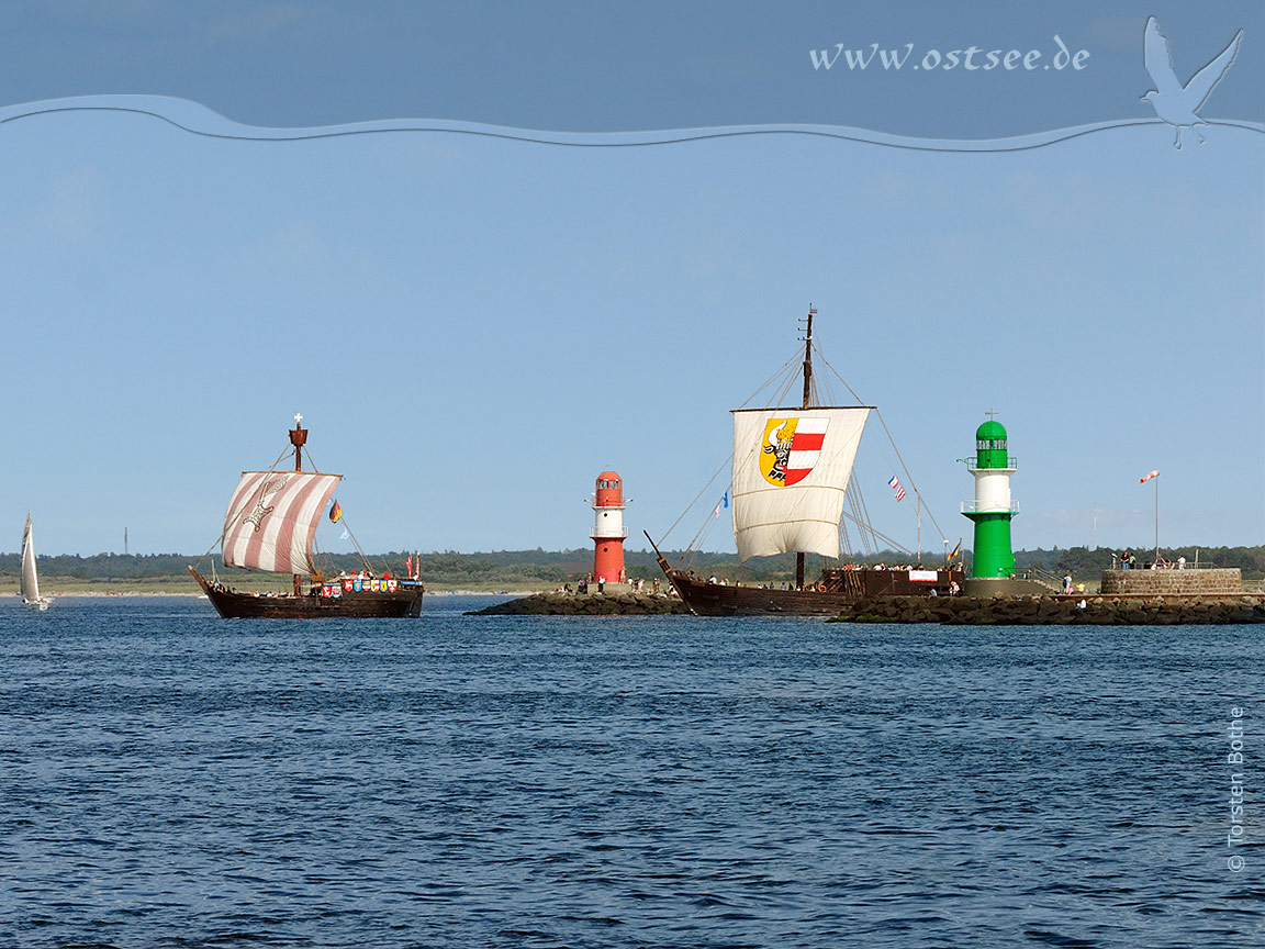 Koggen auf der Ostsee