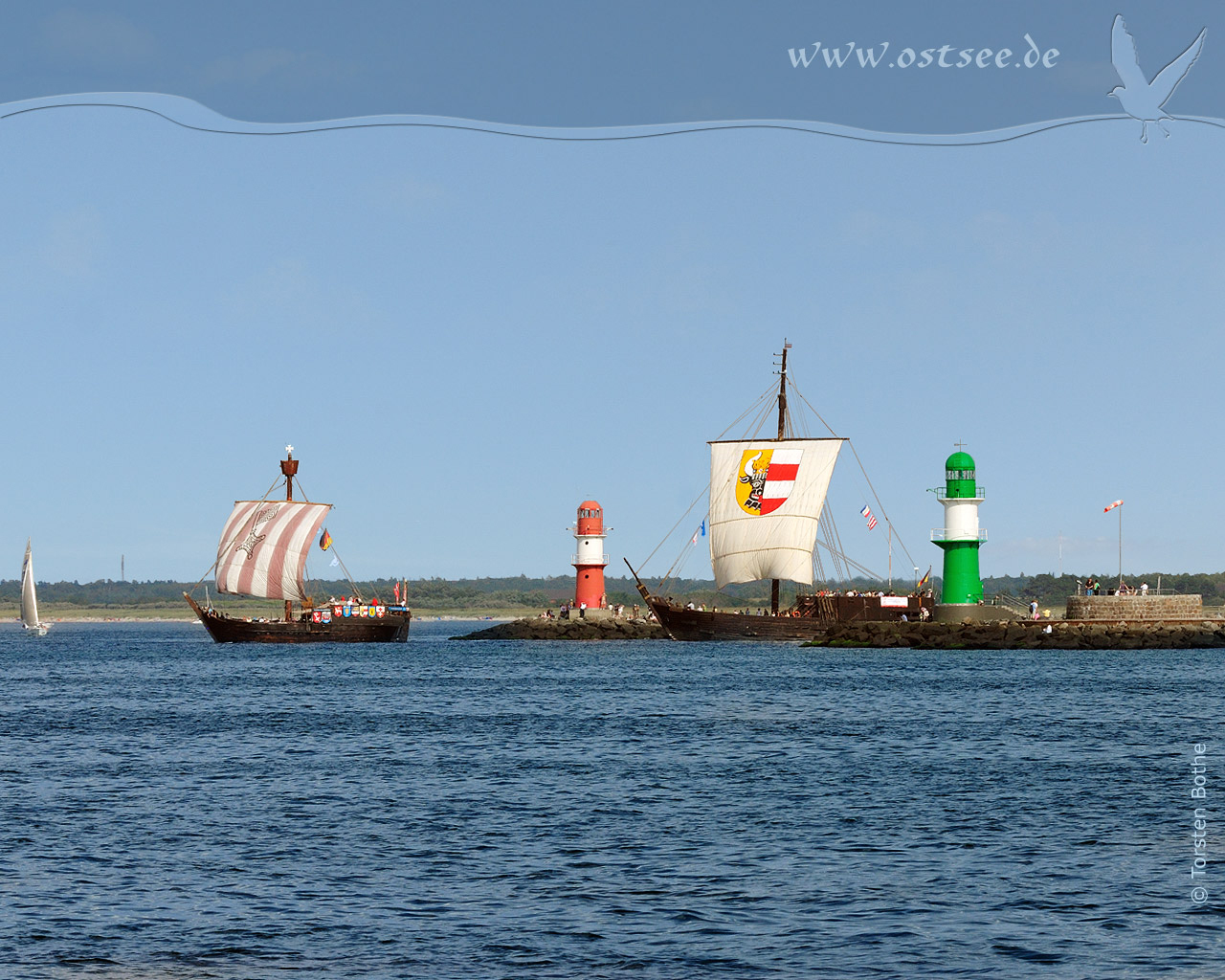 Koggen auf der Ostsee