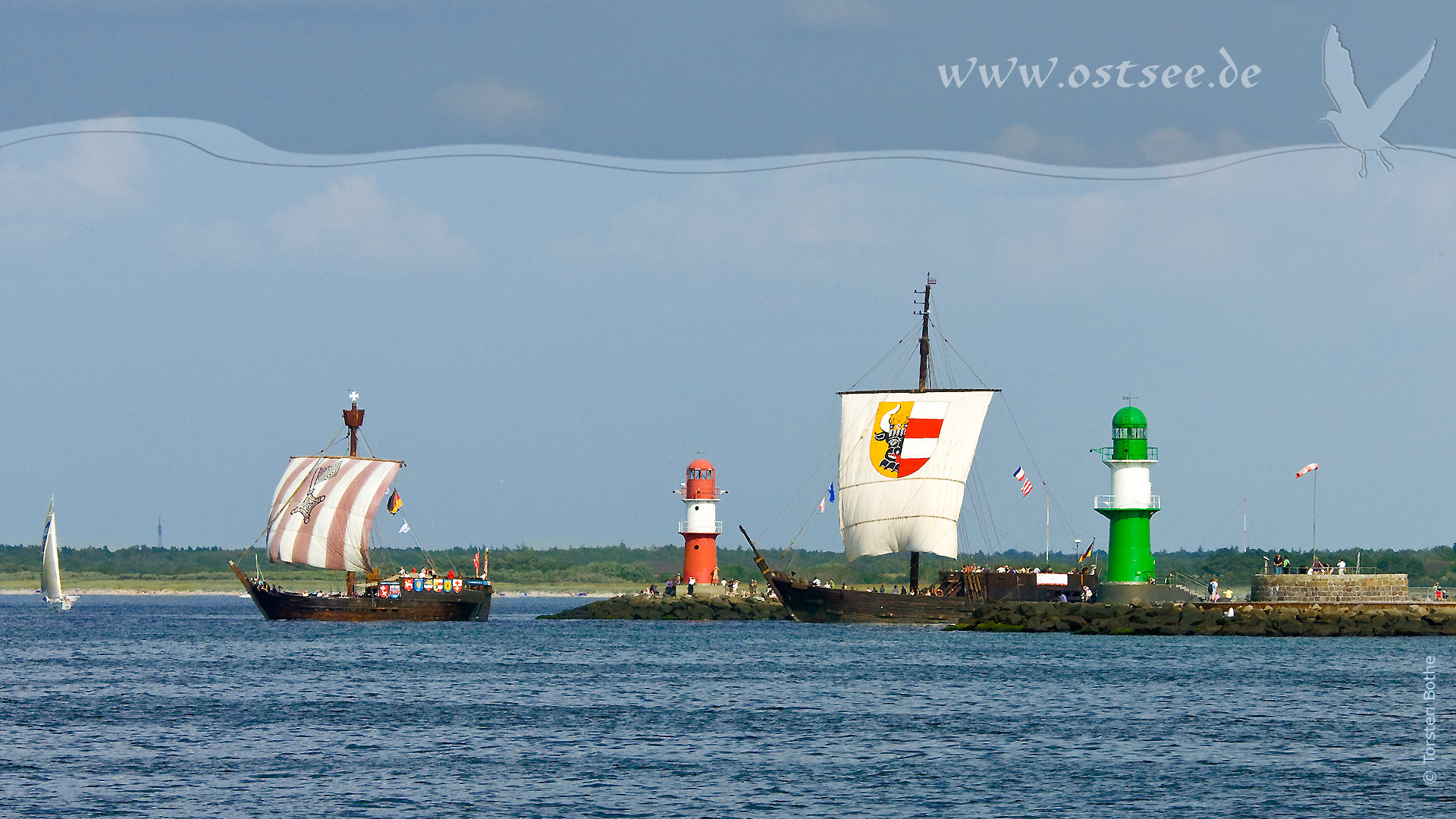 Koggen auf der Ostsee