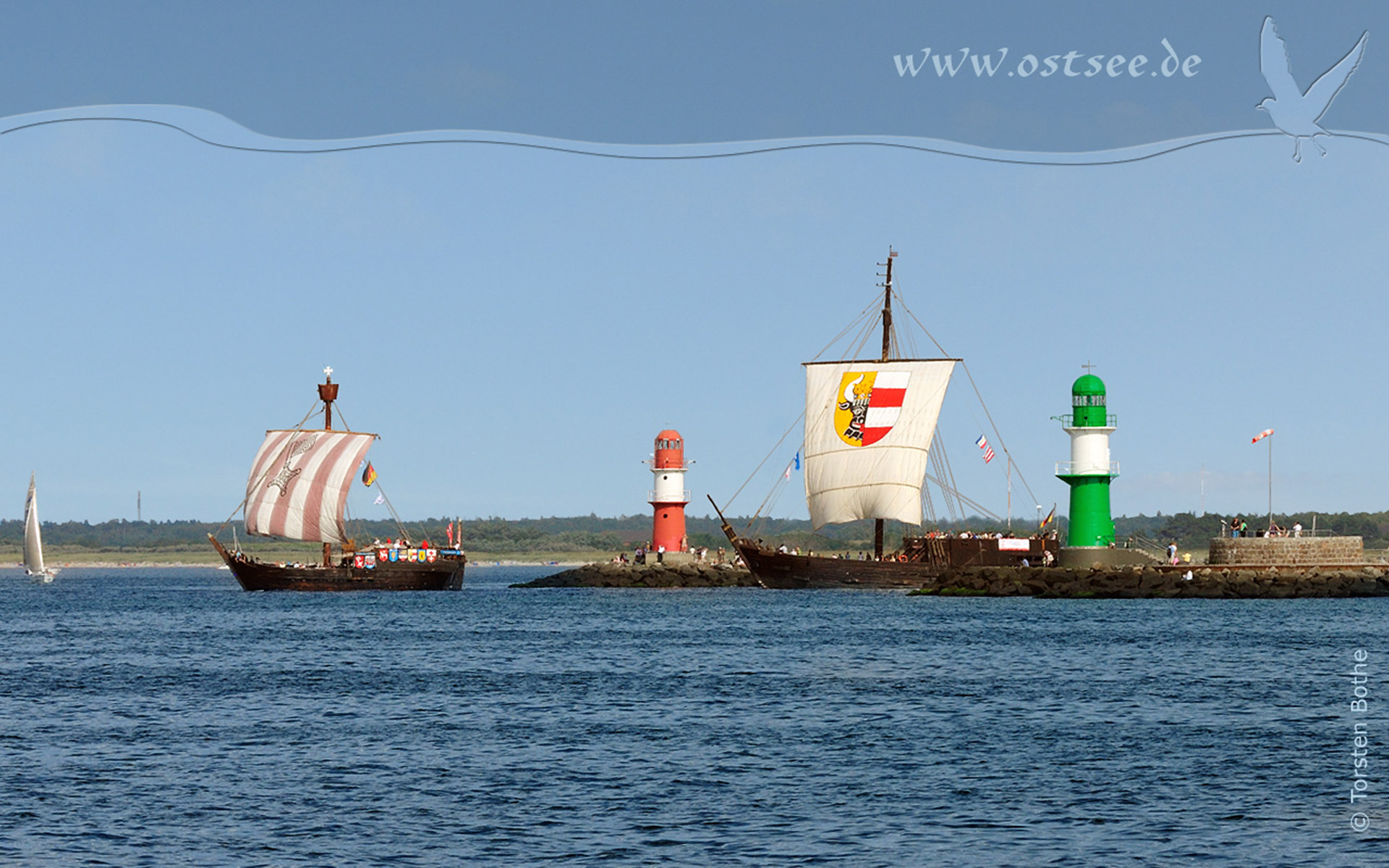 Koggen auf der Ostsee