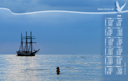 Großsegler auf der Ostsee in der Abenddämmerung