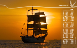 Großsegler auf der Ostsee im Sonnenuntergang